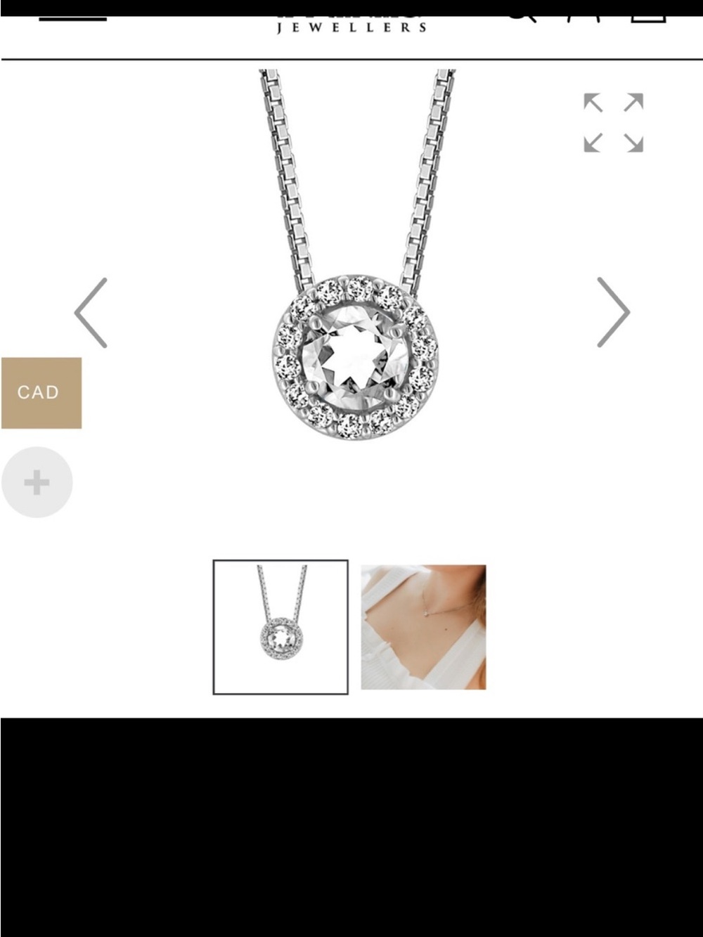Paris jewellers Classic Round Halo Pendant Necklace in Silver